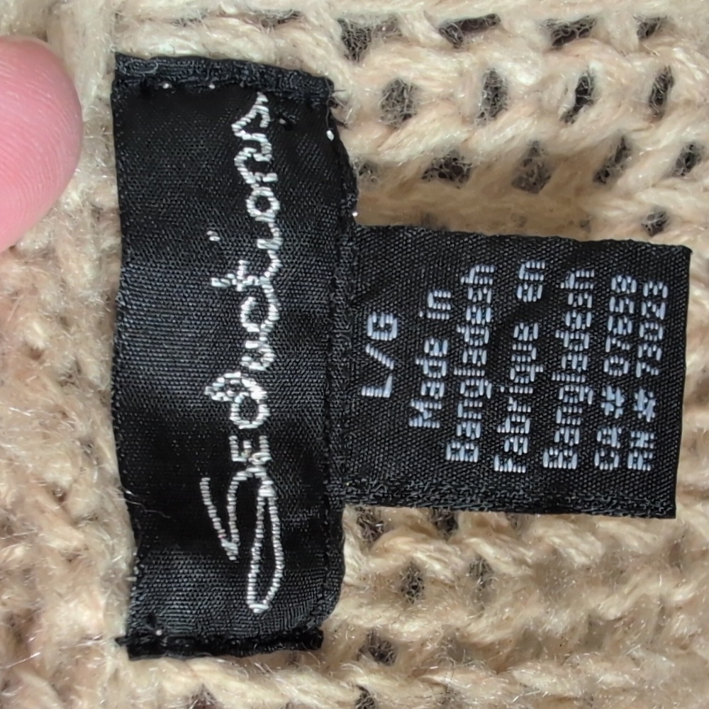 VTG Open-Front Knit Cardigan | Cozy Artisan Boho Indie Sweater SZ L - Picture 12 of 14